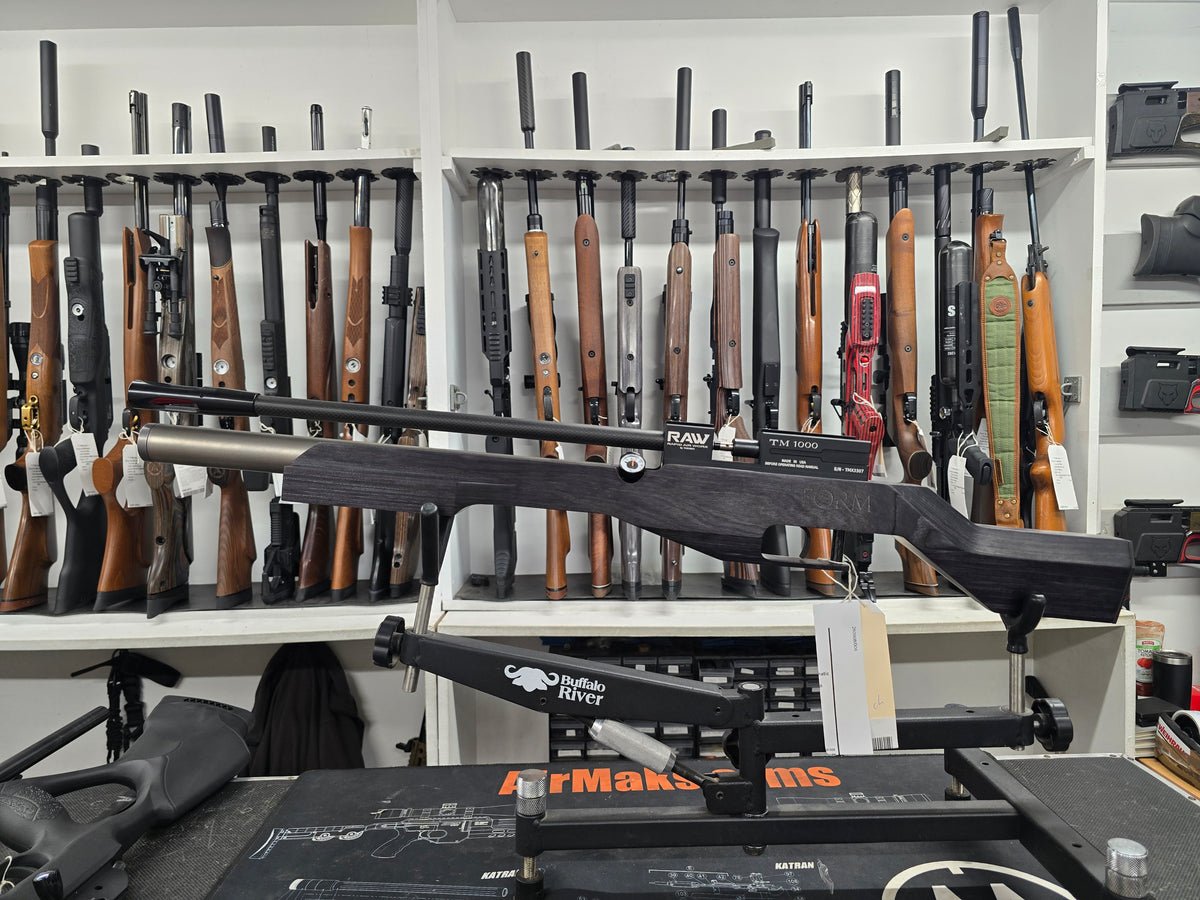 Second hand RAW TM1000 black laminate benchrest .177