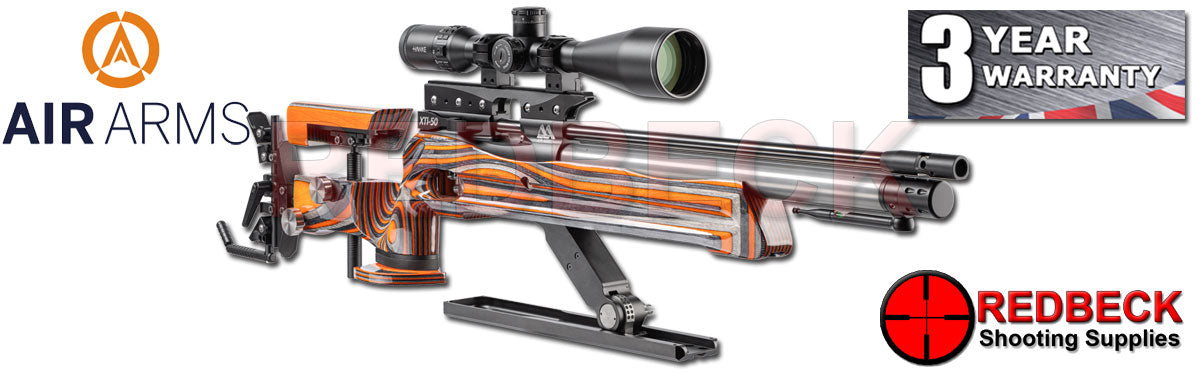 Air Arms XTI 50 FT Field Target Air Rifle orange laminate angled view