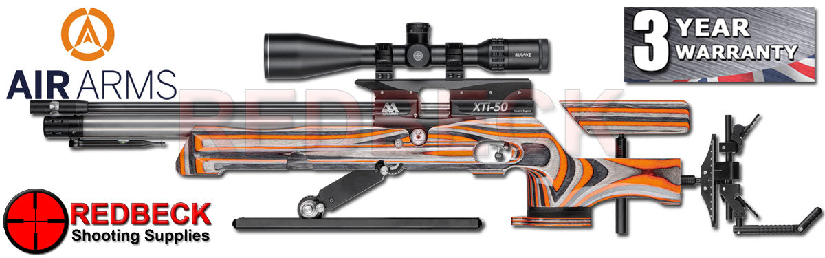 Air Arms XTI 50 FT Field Target Air Rifle orange laminate lh view