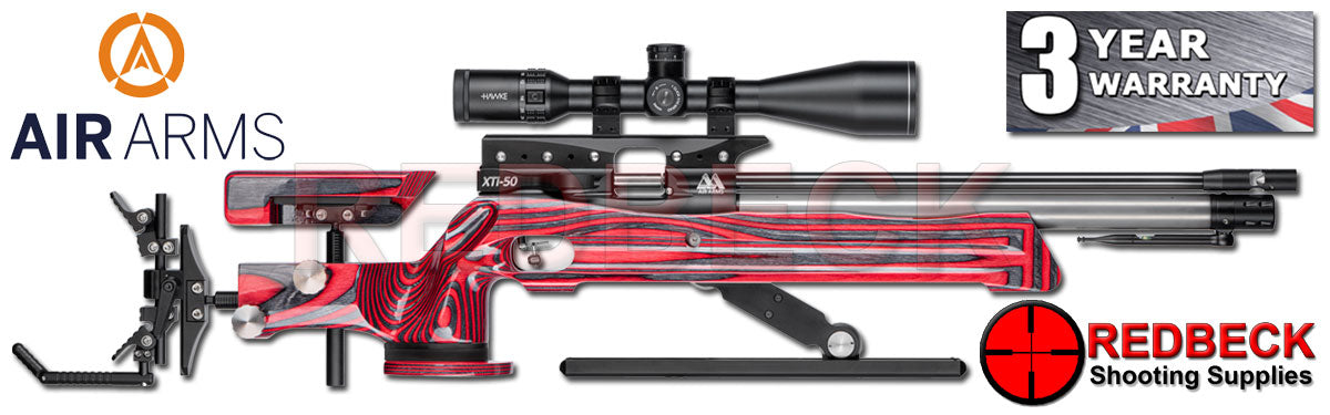 Air Arms XTI 50 FT Field Target Air Rifle red laminate rh view