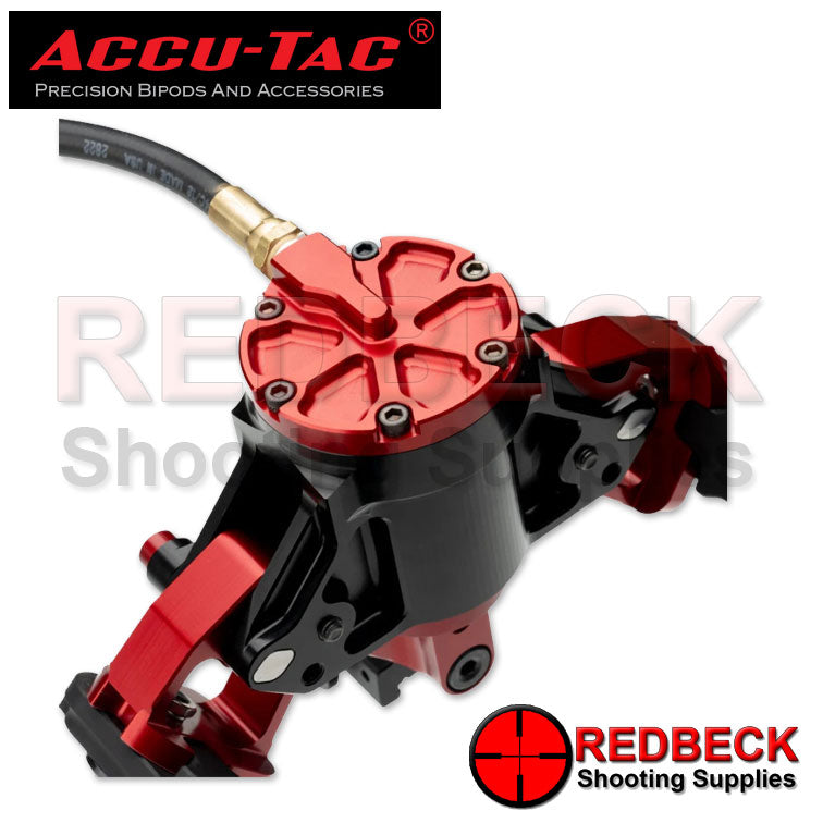 Accu-Tac Air Rifle And Rifle Hydro Bipod 5.13"-12" Picatinny Close Up Bottom View Showing The Bottom Plate Of The Bipod And Where The Hose Sits.