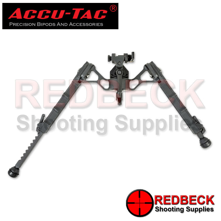 Accu-Tac FC-5 G2 Air Rifle And Rifle Picatinny Bipod Extended Rear View Showing The Exo Frame Of The Bipod.