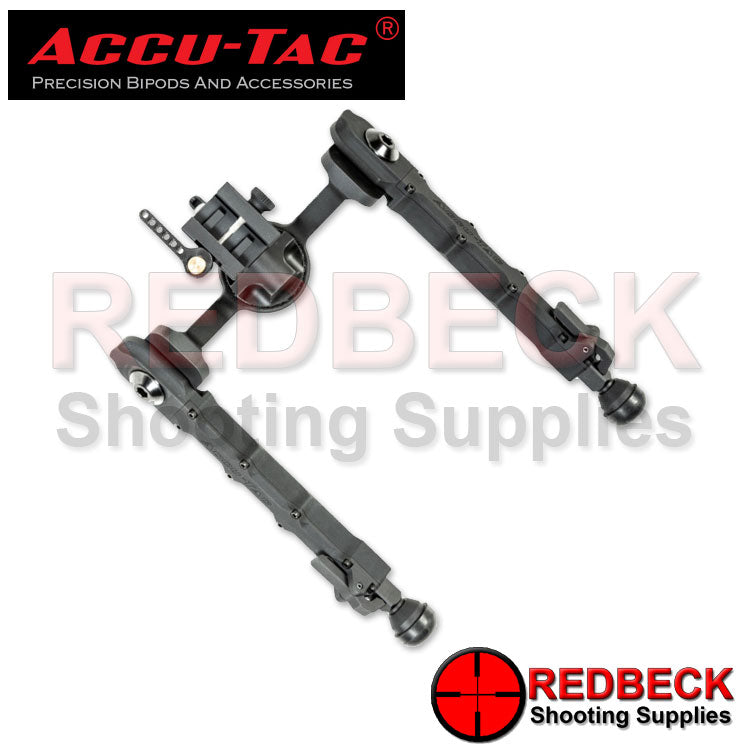 Accu-Tac FC-5 G2 Air Rifle And Rifle Picatinny Bipod Top View Showing The Picatinny Adapter On The Bipod Plus The Skeleton Design of the Quick Release Lever.