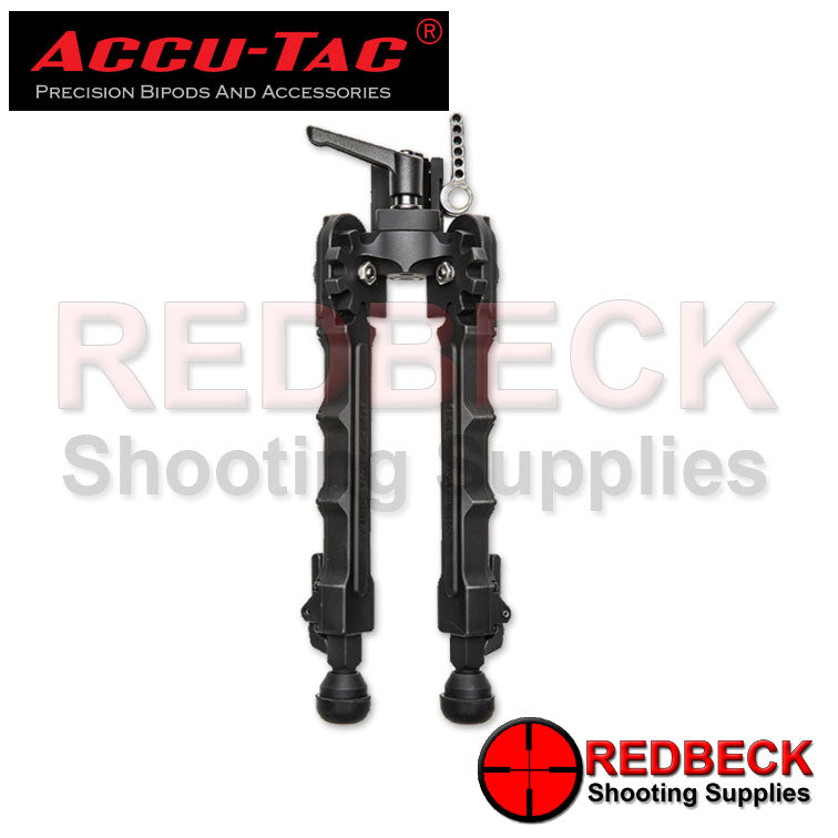 Accu-Tac SR-5 G2 Rifle And Air Rifle Picatinny Bipod Bottom View Showing The Throw Lever And Underside Of The Bipod.