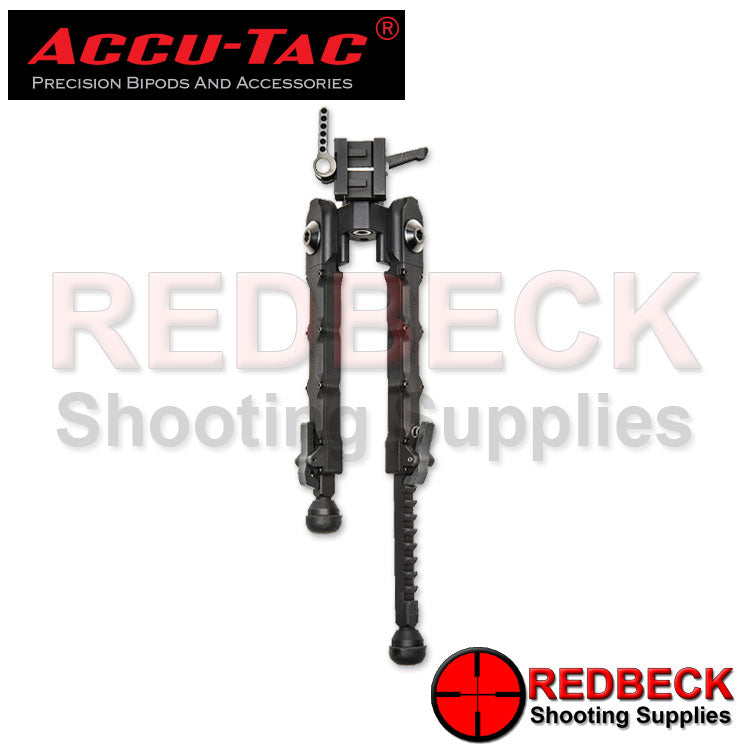 Accu-Tac SR-5 G2 Rifle And Air Rifle Picatinny Bipod Extended Top View Showing How The Bipod Leg Is Held Into Place When It Is Extended.