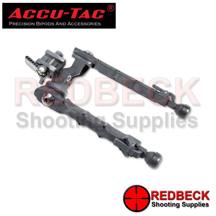 Accu-Tac WB-5 Air Rifle And Rifle Picatinny Bipod Angled Front View Showing The Picatinny Adapter And Quick Release Lever.