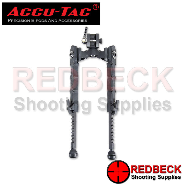 Accu-Tac WB-5 Air Rifle And Rifle Picatinny Bipod Extended View Showing The Bipod With Its Legs In An Extended Position And How The Legs Are Held Into Place Once The Bipod Legs Have Been Extended.