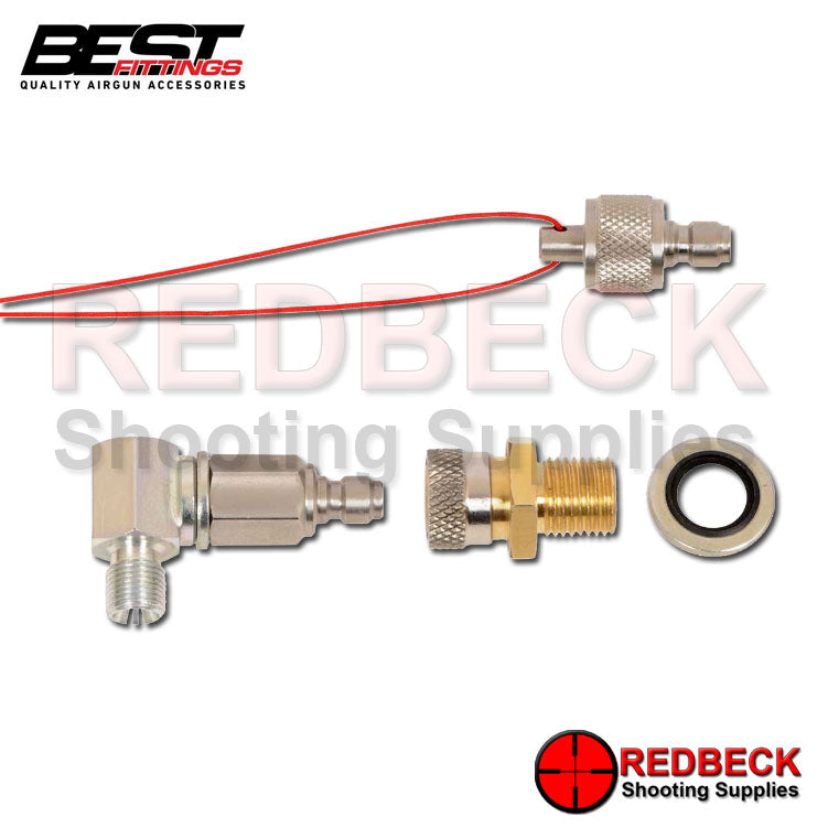 BEST Fittings Swivelling Quick Detach Hose Kit Overall View Showing The Dust Plug And The Quick Snap.