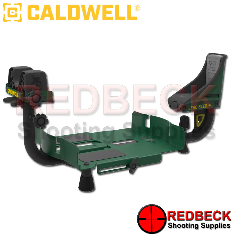 Caldwell Lead Sled 4 Front View Showing the front elevation and windage adjustment wheel.