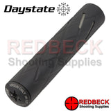 Daystate 0BD silencer black with silver vents long version shown
