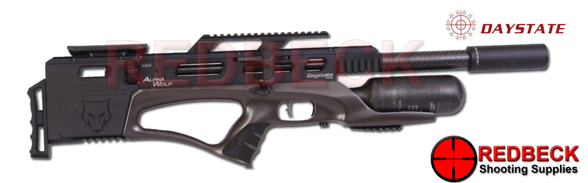 DAYSTATE ALPHA WOLF Air Rifle Shadow Right Hand view showing the side lever and magazine location.
