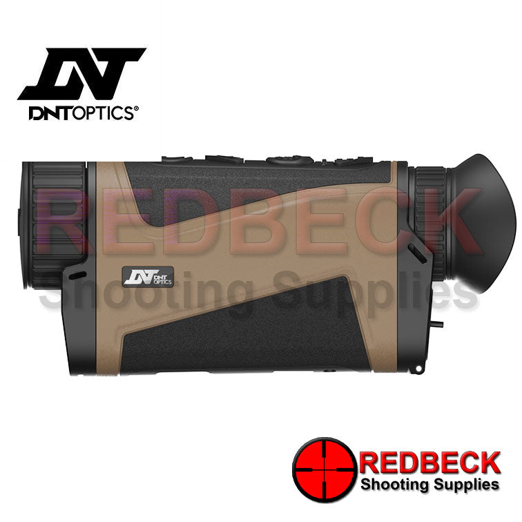DNT OPTICS HOUND THERMAL SPOTTER WITH LRF SIDE VIEW showing the dnt logo