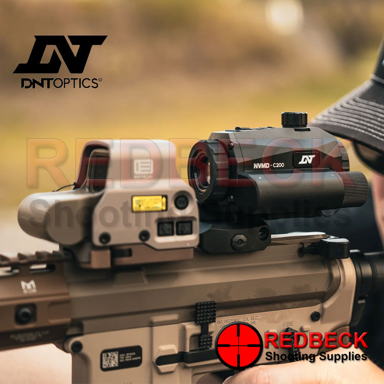 DNT OPTICS NVMD C200 Life Style VIEW Showing the Scope mounted to a picatinny rail.