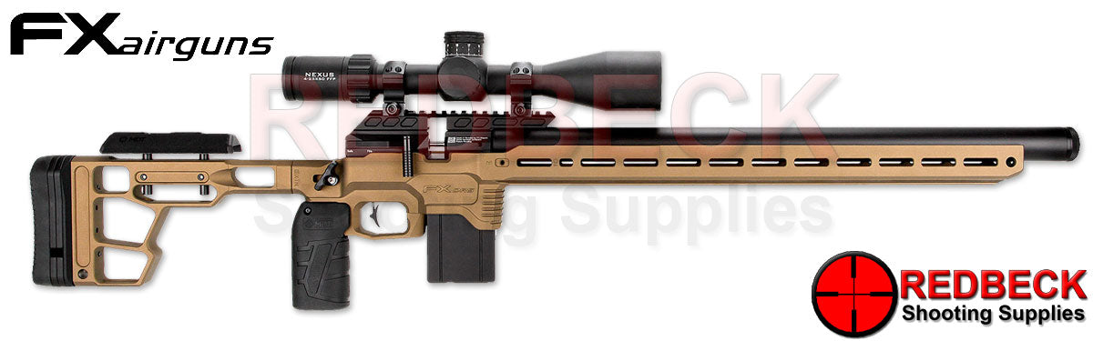 FX DRS PRO MDT 600MM BARREL RIGHT HAND VIEW Showing the cocking lever and the 30MOA Weaver rail.