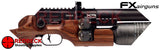 FX KING AIR RIFLE WITH GRS BROWN LAMINATE STOCK. SHOWING GAUGES ANGLE.