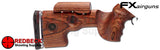 FX KING AIR RIFLE WITH GRS BROWN LAMINATE STOCK. SHOWING STOCK ANGLE.