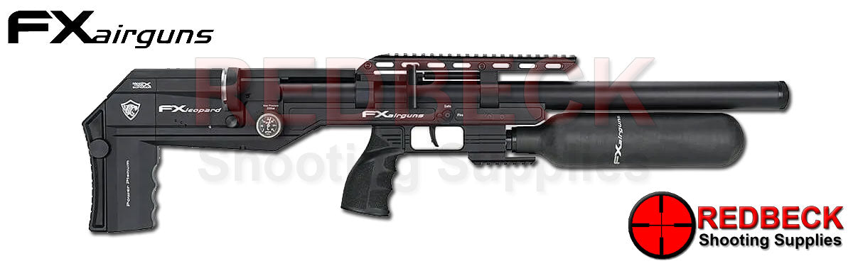 FX LEOPARD BOTTLE AIR RIFLE SHOWN FROM THE RIGHT HAND SIDE