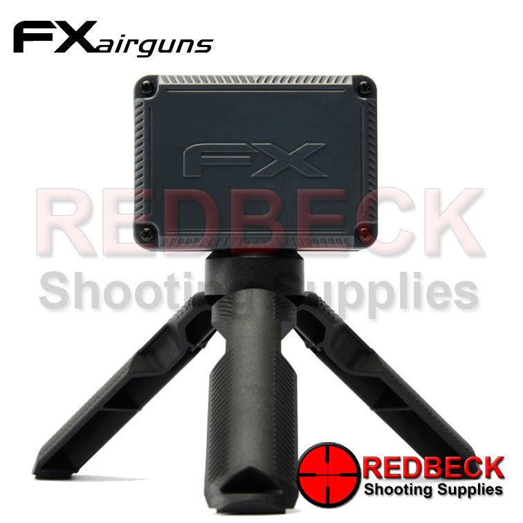 FX Pocket Chronograph Pro Rear View Showing the tripod and the fx logo.