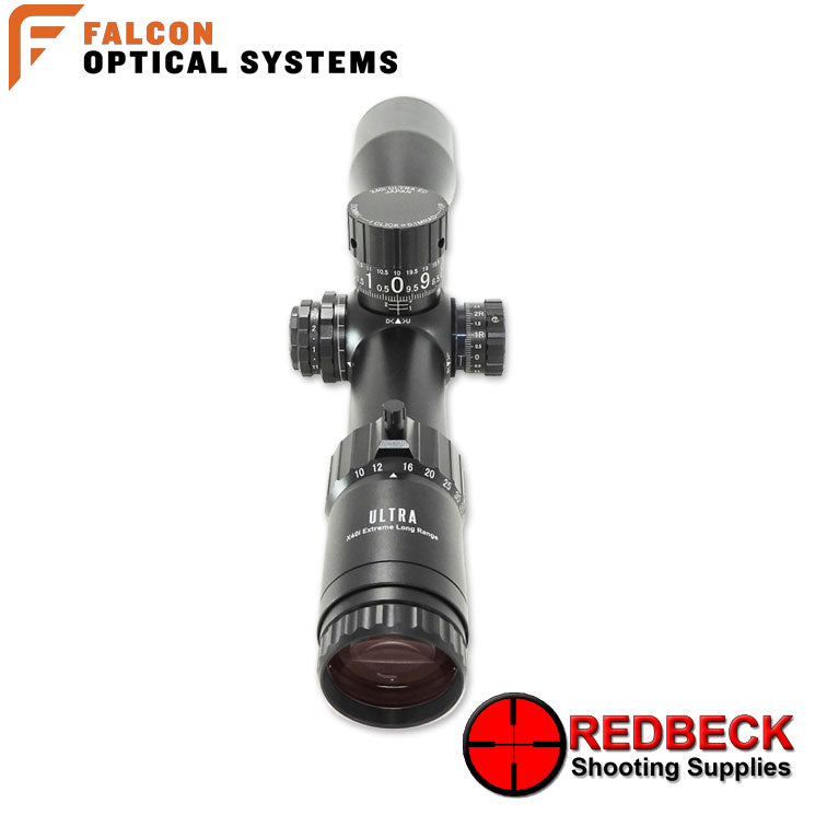 Falcon Optics X40i Ultra ELR 5-40x56 Rear View Showing the side focus turret .
