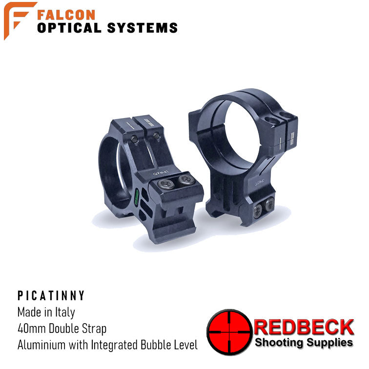 Falcon Optics X40i Ultra ELR 5-40x56 Weaver Mounts View Showing the included picatinny Mounts.
