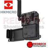 HIK Micro M15 4G Trail Camera shown with cover open to show setup switches.