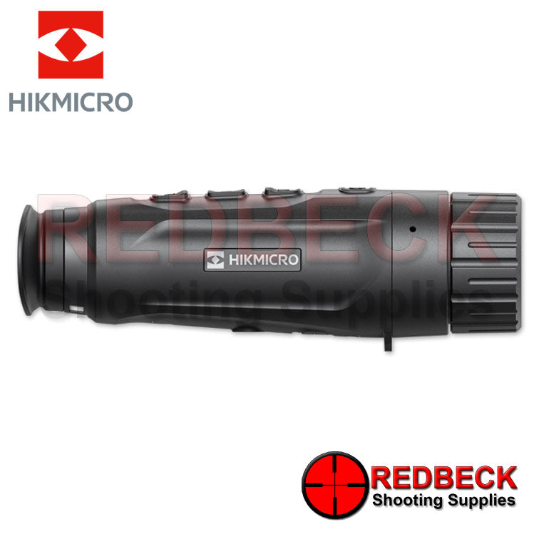 HIKMICRO Lynx PRO 35mm Side View Showing The HikMicro Logo And The Rubber Eye Piece