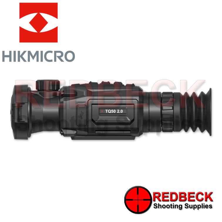 HIKMICRO Thunder 2.0 Pro TQ50 Thermal Scope Side View Showing The Rubber Eye Piece.