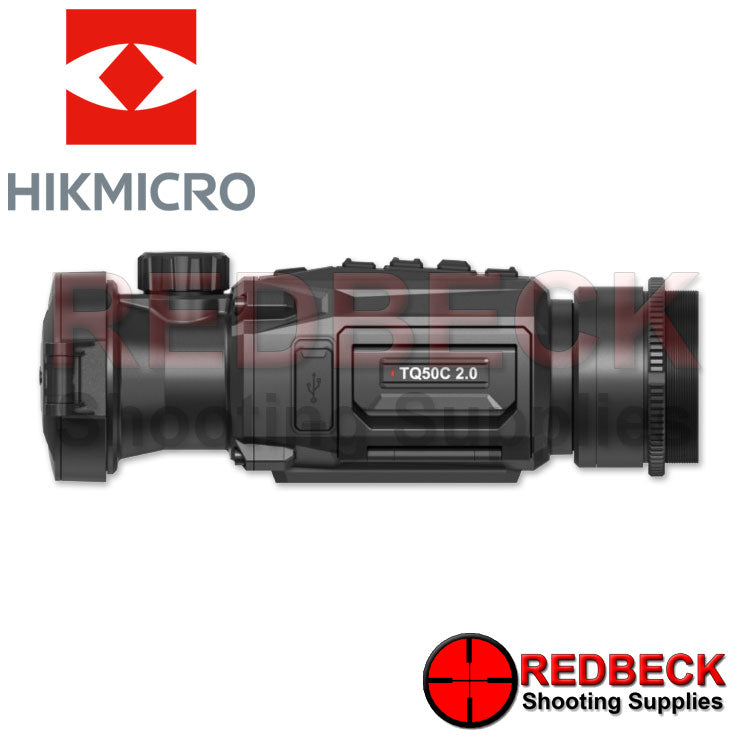 HIKMICRO Thunder 2.0 Pro TQ50C Thermal Clip on Rifle Scope Side View Showing The Rubber Cover That Goes Over USB Port.