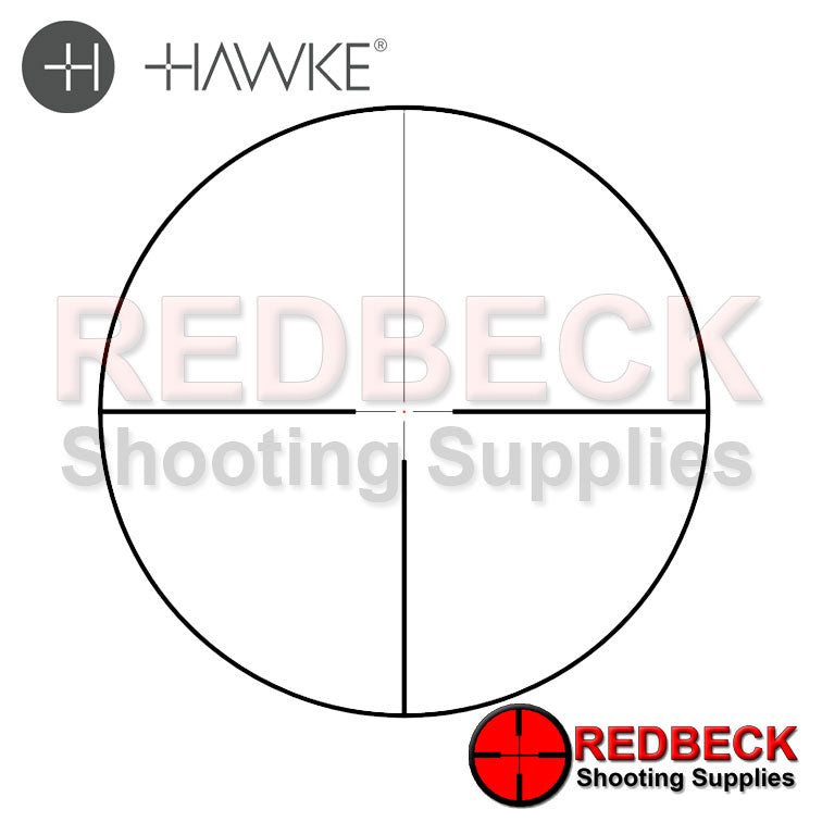 Hawke Frontier 30 1-6x24 L4A Dot Reticle showing the Reticle illuminated.