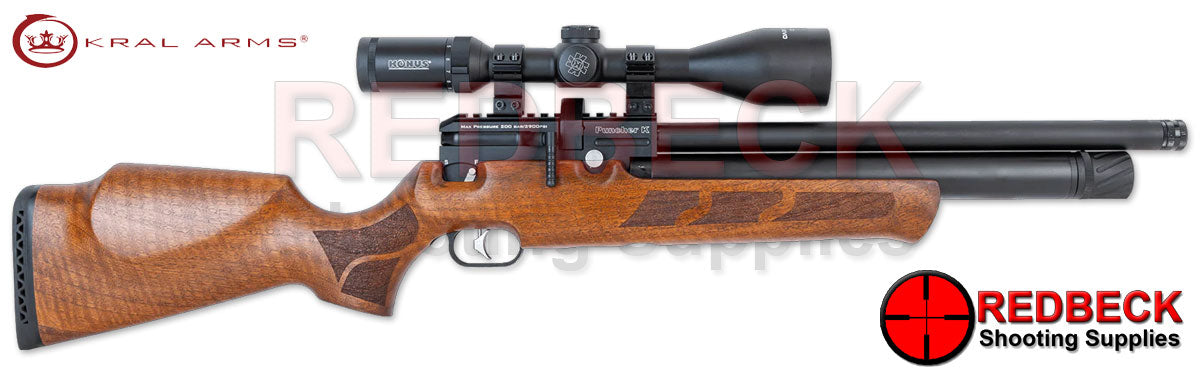 Kral Puncher K Walnut Right Hand View showing the magazine location and the side lever.