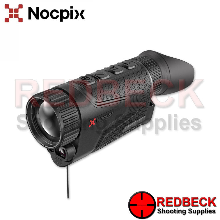 NOCPIX Lumi H35R Thermal Monocular Angled Front View The Power And Menu Buttons.