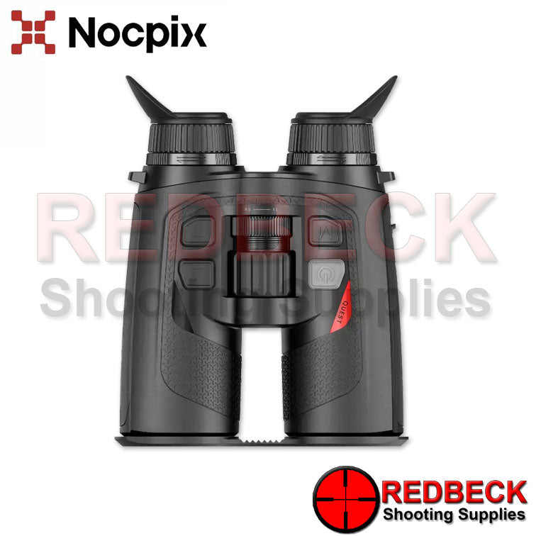 NOCPIX QUEST L35R Thermal Binocular Top View Showing The Power Button And The Menu Buttons