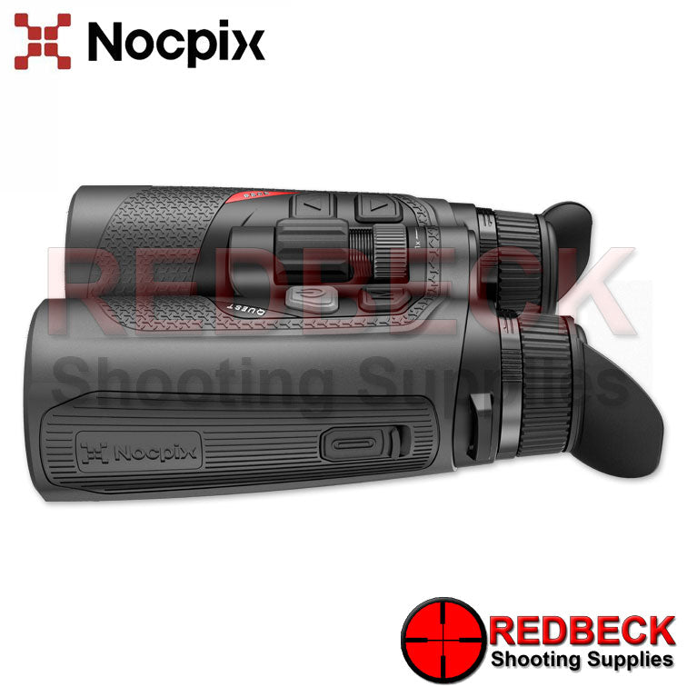 NOCPIX QUEST S50R Thermal Binocular Side View showing the battery compartment.