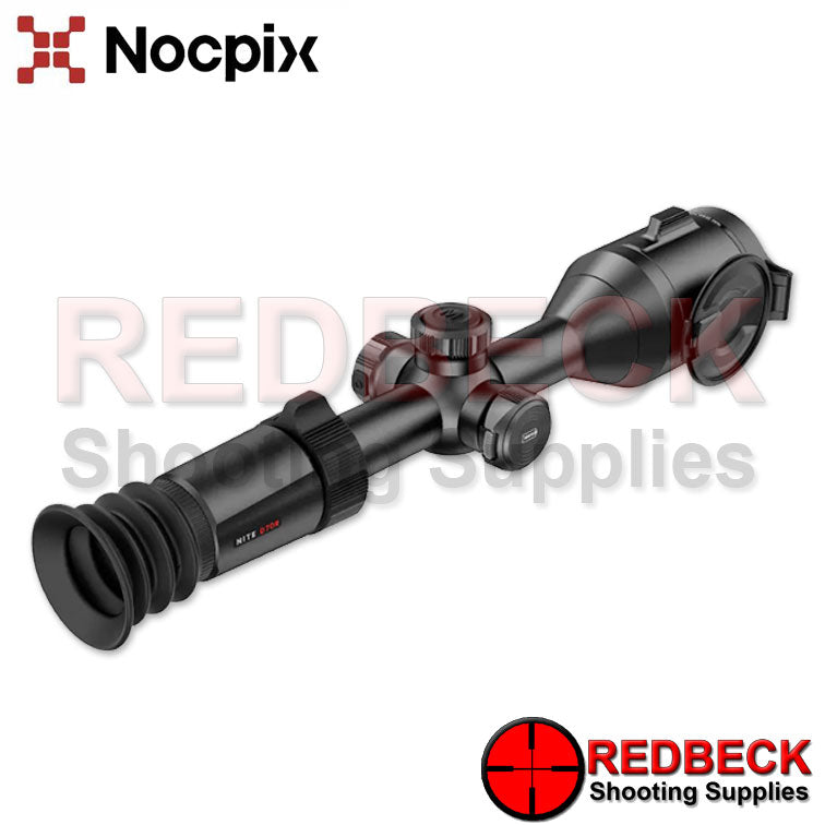NocPix Day and Night Digital Air Rifle And Rifle Scope NITE Series D70R Rear View Showing The Rubber Eye Piece And Zoom Wheel.