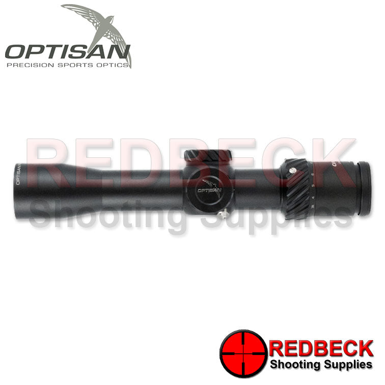 Optisan CP Compact 3-12x32 SFP MH10 MRAD Non Illuminated Side view Showing An Overall View Of The Scope.
