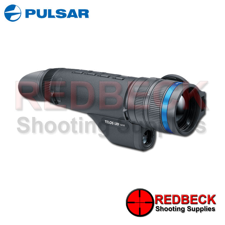 Pulsar Telos LRF XG50 thermal imaging monocular shown from the side