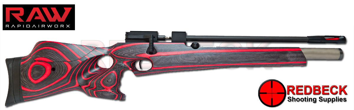 RAW Rapid Air Worx TM1000 Black Red Laminate Air Rifle