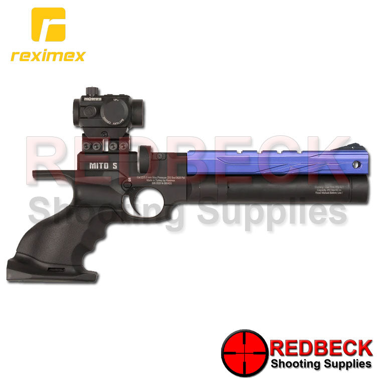 REXIMEX MITO Blue Slide Right Hand View Showing the magazine location and the cylinder