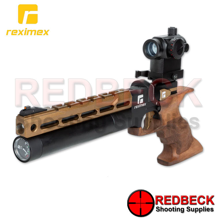 REXIMEX MITO RACE BRONZE ANGLED FRONT VIEW Showing the cylinder and the fill gauge.