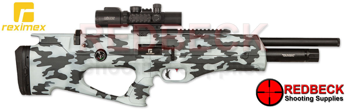 REXIMEX Regime Snow Right Hand View Showing the magazine location and the adjustable butt pad.