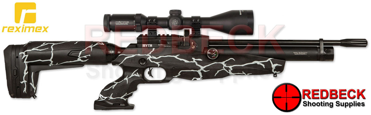 Reximex Myth Cerakote White Thunder Right Hand View Showing the magazine and the side lever.