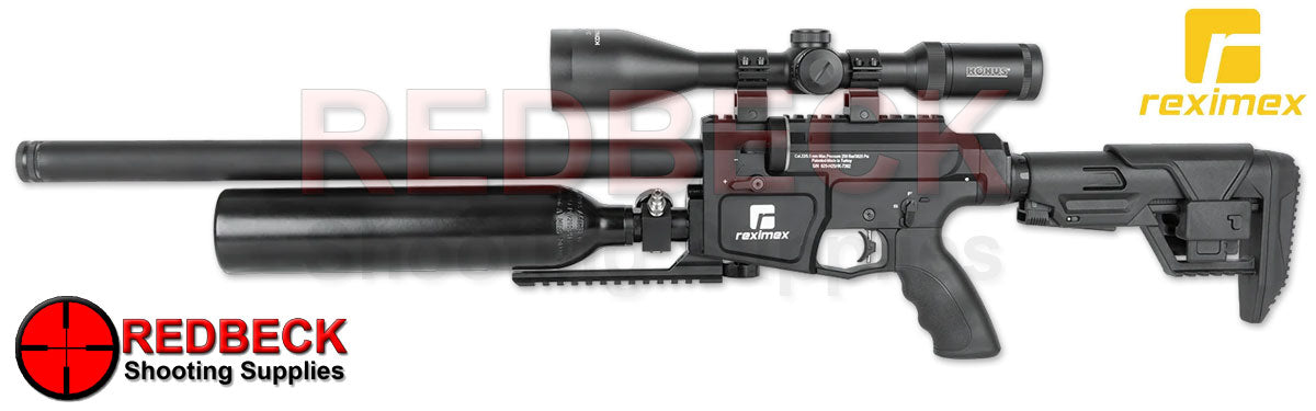 Reximex Nyx Compact Left Hand View Showing The Safety Switch and the quick snap fill end.