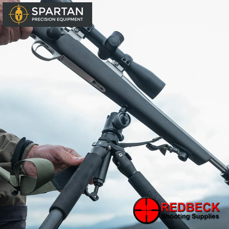 Spartan Ascent Air Rifle And Rifle Tripod Gen 2 Woodland Mount View Showing the Classic Spartan Rifle Mount.