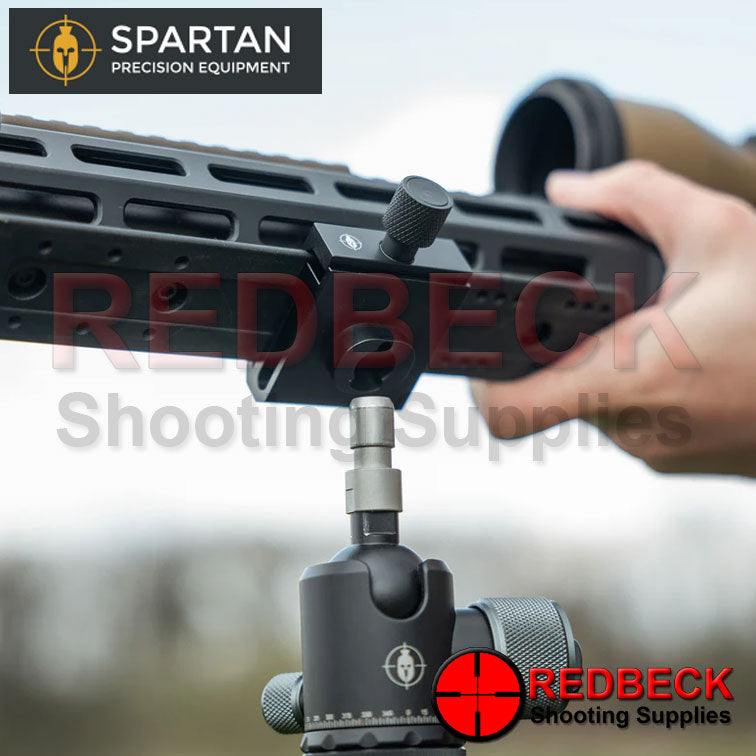 Spartan Classic Air Rifle And Rifle Arca Adapter Attached View Showing How The Adapter Attaches To An Air Rifle Or Rifle.