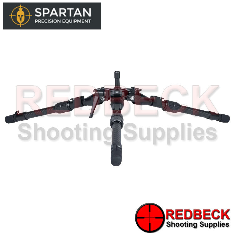 Spartan Hoplite Air Rifle And Rifle Tripod Prone View Showing The Bipod In A Lower Position.