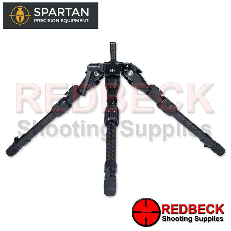Spartan Hoplite Air Rifle And Rifle Tripod Semi extended View Showing The Legs in A squatted Position.