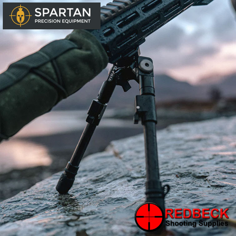 Spartan Vidarr Air Rifle And Rifle Bipod Attached View Showing The Vidarr Bipod Attached And The Bipod Set At An Angle On The Rifle.