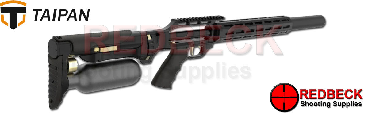 TAIPAN-SLASH-AIRRIFLE-TATICAL-550MM Rear View Showing The Air Rifle Buttstock