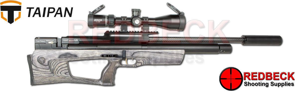TAIPAN VETERAN II AIRRIFLE 700mm LAMINATE GREY Side View Showing The Scope Mounting Rail Type