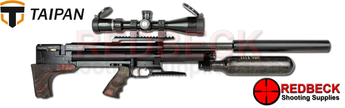 TAIPAN VETERAN II AIRRIFLE 700mm Tactical AR Forest Laminate Side View Showing Bottle Size